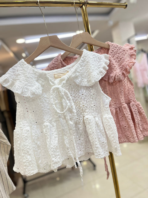 Cute Ruffle Peter Pan Collar Peplum Crop Tops